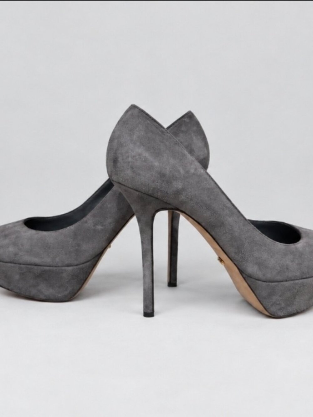 Sergio Rossi Gray Suede Platform Stiletto Pumps IT 40